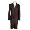 JONES NEW YORK Women 2PC  Brown Polyester Rayon Spandex Flare Skirt Suit Size 8