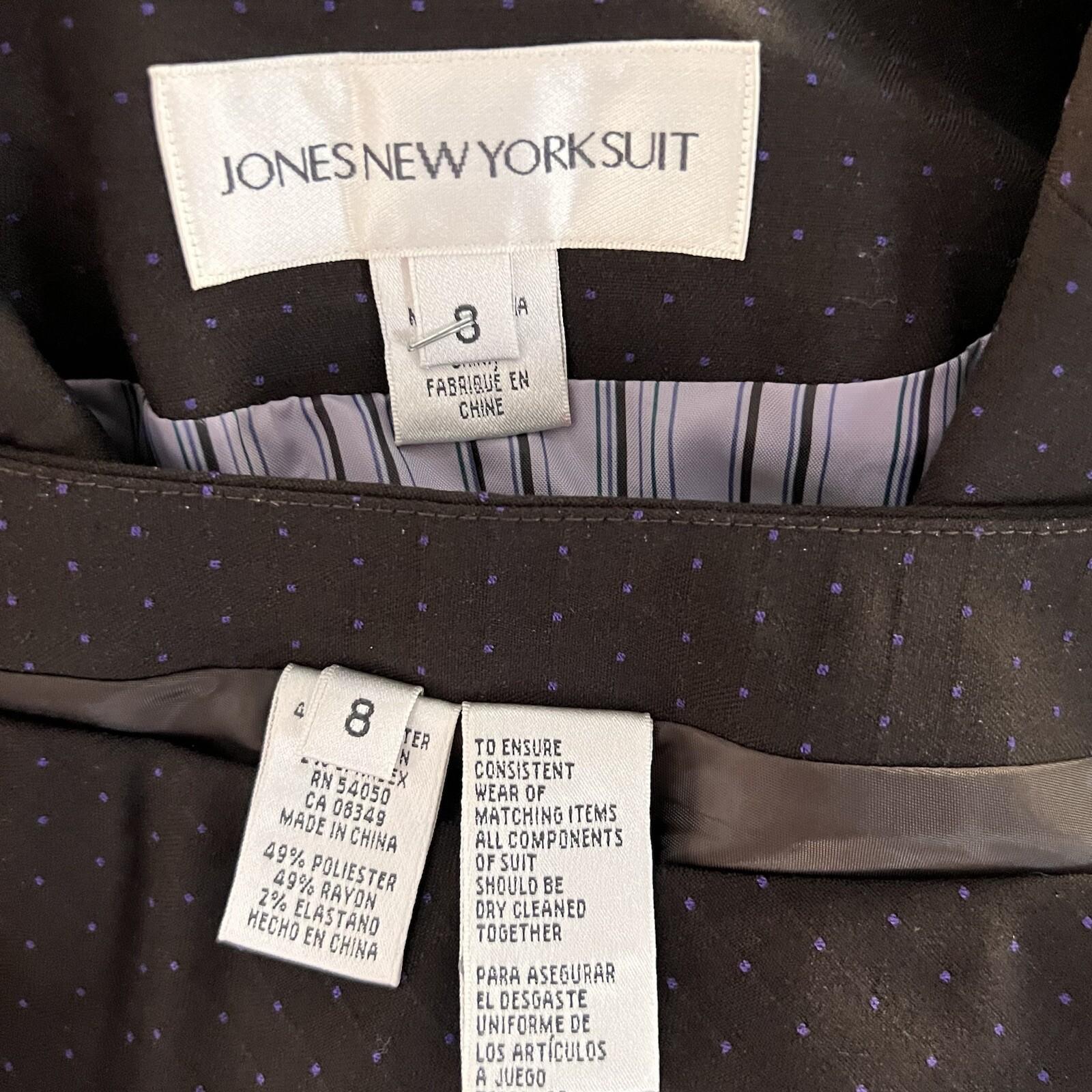 JONES NEW YORK Women 2PC  Brown Polyester Rayon Spandex Flare Skirt Suit Size 8