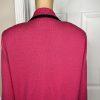 St John Sport By Marie Gray Sweater S Pink Black Knit Zip Up Stretch Pockets