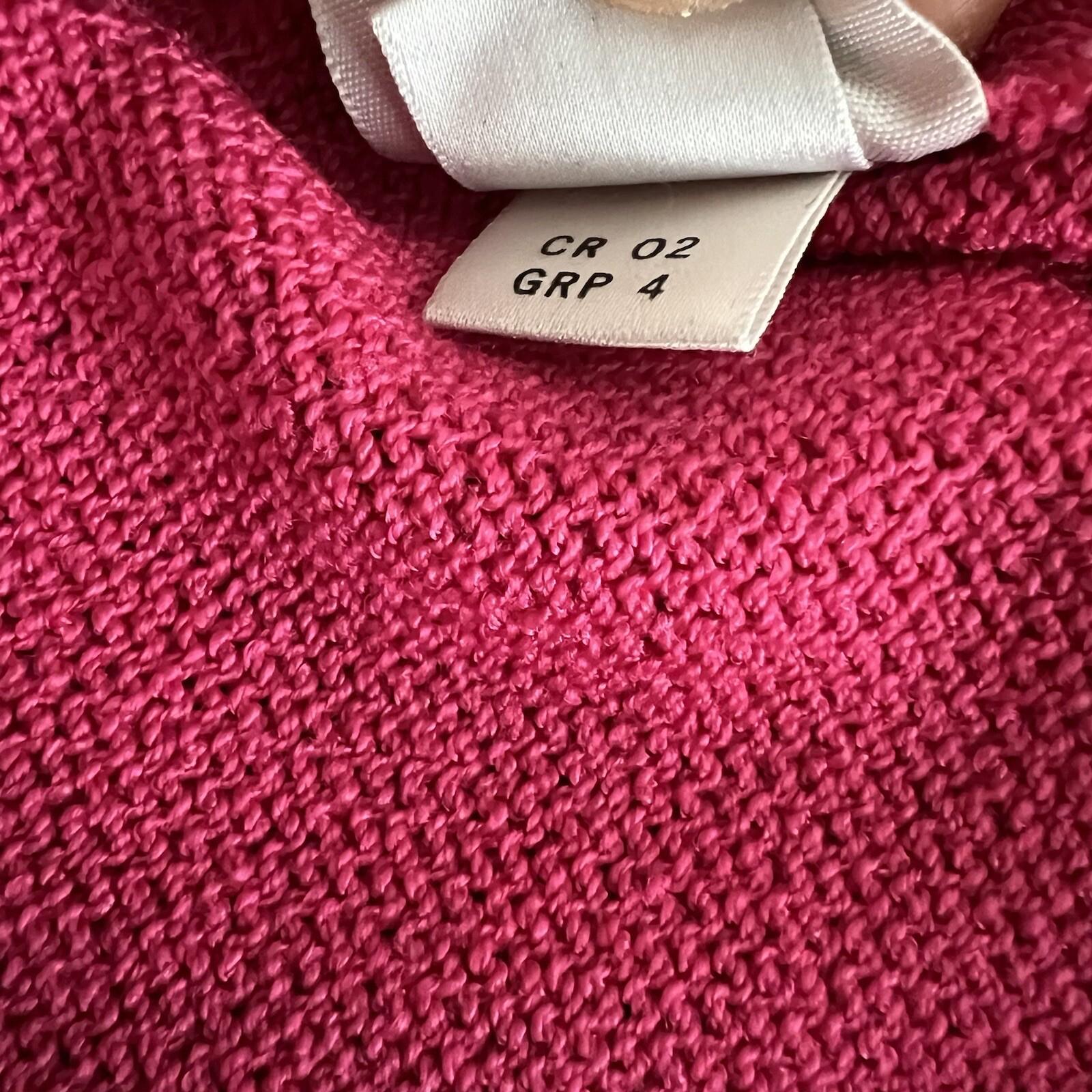 St John Sport By Marie Gray Sweater S Pink Black Knit Zip Up Stretch Pockets