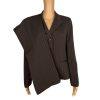 LE SUIT Women Polyester Pant Suit Size 8P Brown Striped Lined Peak Collar 2PC