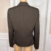 LE SUIT Women Polyester Pant Suit Size 8P Brown Striped Lined Peak Collar 2PC