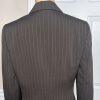 LE SUIT Women Polyester Pant Suit Size 8P Brown Striped Lined Peak Collar 2PC