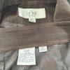 LE SUIT Women Polyester Pant Suit Size 8P Brown Striped Lined Peak Collar 2PC
