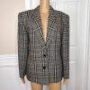 10-2871.jpg Giorgio Armani Vintage Wool Blazer Size 42 Gray Multi Lined Notch Collar