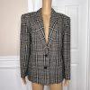 10-2872.jpg Giorgio Armani Vintage Wool Blazer Size 42 Gray Multi Lined Notch Collar