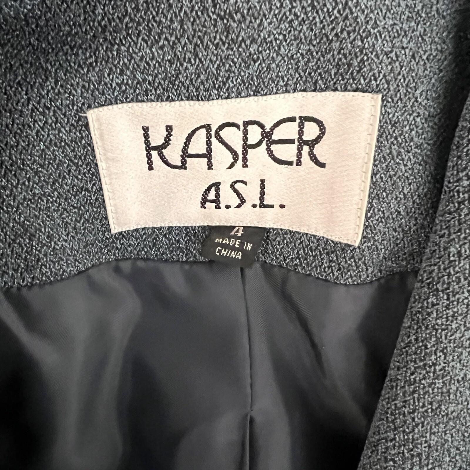 KASPER ASL Women 1PC Polyester Lined  Notch Collar Career Blazer Size 4