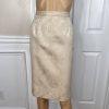 LE SUIT  Women 2PC Beige Floral Polyester Lined Shawl Collar Skirt Suit Size 6