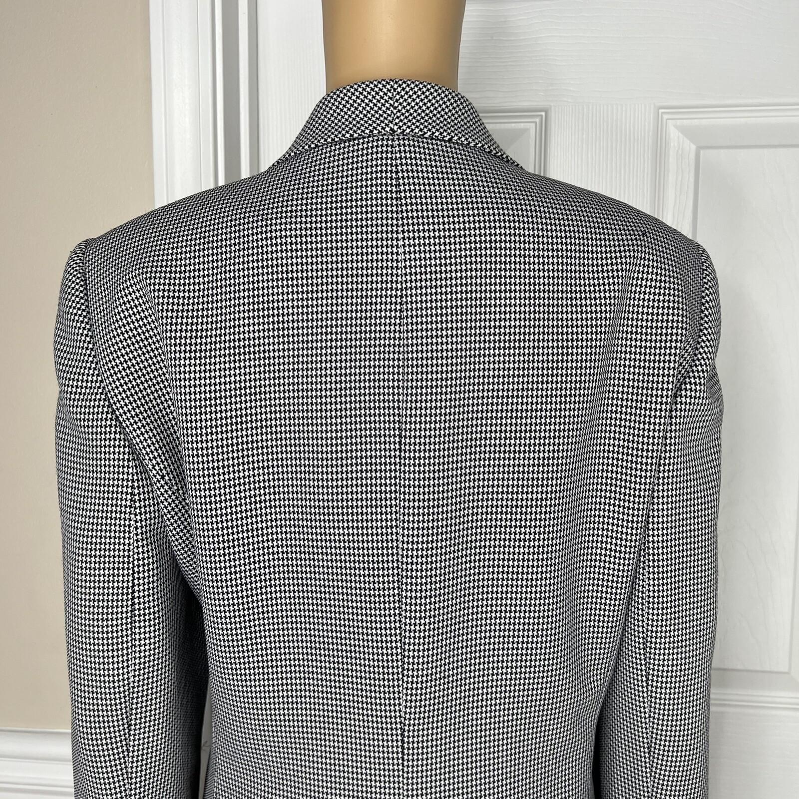 10-289.jpg Collections For Le Suit Polyester Rayon Blazer Size 14 Black White Houndstooth
