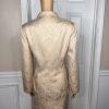 LE SUIT  Women 2PC Beige Floral Polyester Lined Shawl Collar Skirt Suit Size 6