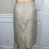 KASPER Metallic Polyester Skirt Suit Size 10P Beige Cocktail Stand Up Collar 2PC