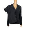 KASPER Women 2PC Black Striped Polyester Lined Peak Collar Pant Suit Size 14