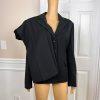 KASPER Women 2PC Black Striped Polyester Lined Peak Collar Pant Suit Size 14