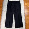 KASPER Women 2PC Black Striped Polyester Lined Peak Collar Pant Suit Size 14