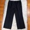 KASPER Women 2PC Black Striped Polyester Lined Peak Collar Pant Suit Size 14
