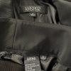 KASPER Women 2PC Black Striped Polyester Lined Peak Collar Pant Suit Size 14