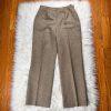 LE SUIT Women 3PC Peanut Polyester Lined Peak Collar Pant Suit Scarf Size 10