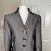 LE SUIT Women Gray Charcoal Metallic Polyester Peak Collar Blazer Suit Size 10