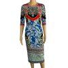 Alice + Olivia Delora Fitted Dress Size 2 Crew Neck Palace Daffodil Stretch Midi