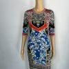 Alice + Olivia Delora Fitted Dress Size 2 Crew Neck Palace Daffodil Stretch Midi