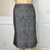 John Meyer Polyester Rayon Skirt Suit 12 Gray Floral Faux Fur Collar 2 Piece