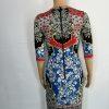 Alice + Olivia Delora Fitted Dress Size 2 Crew Neck Palace Daffodil Stretch Midi