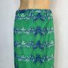 Tracy Reese Viscose Rayon Pencil Skirt Size 8 Green Blue Abstract Ribbon Stretch