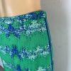 Tracy Reese Viscose Rayon Pencil Skirt Size 8 Green Blue Abstract Ribbon Stretch