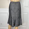 John Meyer Polyester Rayon Skirt Suit 12 Gray Floral Faux Fur Collar 2 Piece