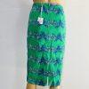 Tracy Reese Viscose Rayon Pencil Skirt Size 8 Green Blue Abstract Ribbon Stretch