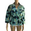 10-2965.jpg Dana Buchman Cotton Polyester Blazer Size 8 Sequin Floral Belted Open Front