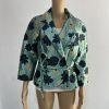 10-2966.jpg Dana Buchman Cotton Polyester Blazer Size 8 Sequin Floral Belted Open Front
