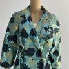 10-2967.jpg Dana Buchman Cotton Polyester Blazer Size 8 Sequin Floral Belted Open Front