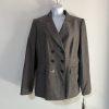 Tahari ASL Polyester Rayon Pant Suit Size 12 Gray Double Breasted Career 2PC New