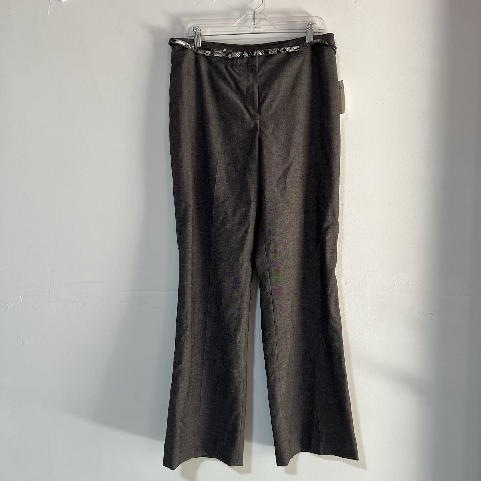 Tahari ASL Polyester Rayon Pant Suit Size 12 Gray Double Breasted Career 2PC New