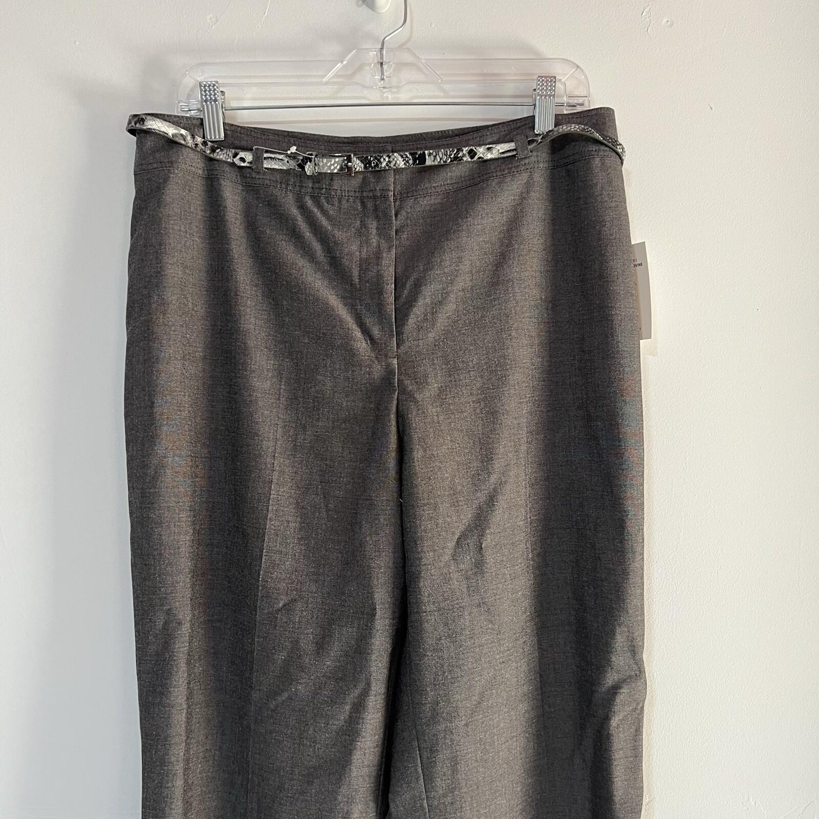 Tahari ASL Polyester Rayon Pant Suit Size 12 Gray Double Breasted Career 2PC New