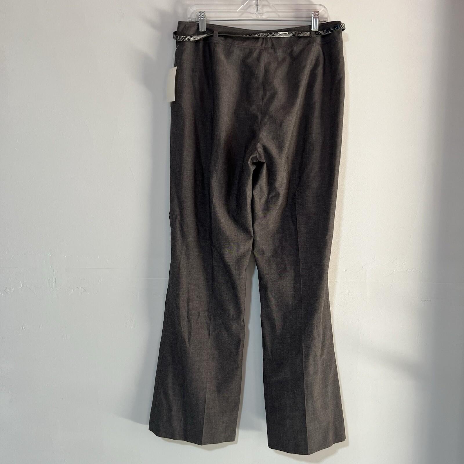 Tahari ASL Polyester Rayon Pant Suit Size 12 Gray Double Breasted Career 2PC New