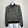 St John Collection By Marie Gray Knit Jacket Size 8 Zip Up Front Leaf Print