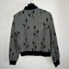 St John Collection By Marie Gray Knit Jacket Size 8 Zip Up Front Leaf Print