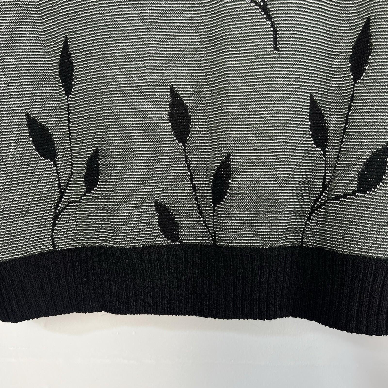 St John Collection By Marie Gray Knit Jacket Size 8 Zip Up Front Leaf Print