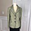 KASPER 2PC Green Black Polyester Notch Collar Skirt (Size 12P) Suit (Size 12)