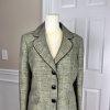KASPER 2PC Green Black Polyester Notch Collar Skirt (Size 12P) Suit (Size 12)