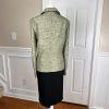 KASPER 2PC Green Black Polyester Notch Collar Skirt (Size 12P) Suit (Size 12)