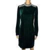 Elie Tahari Velvet Dress M Emeral Green Beaded Bodycon Fashionable Quiet Luxury