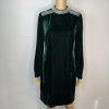 Elie Tahari Velvet Dress M Emeral Green Beaded Bodycon Fashionable Quiet Luxury