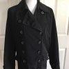 New York and Company Women Black Double Breasted Rain Coat Trench size Large