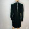 Elie Tahari Velvet Dress M Emeral Green Beaded Bodycon Fashionable Quiet Luxury