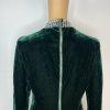 Elie Tahari Velvet Dress M Emeral Green Beaded Bodycon Fashionable Quiet Luxury