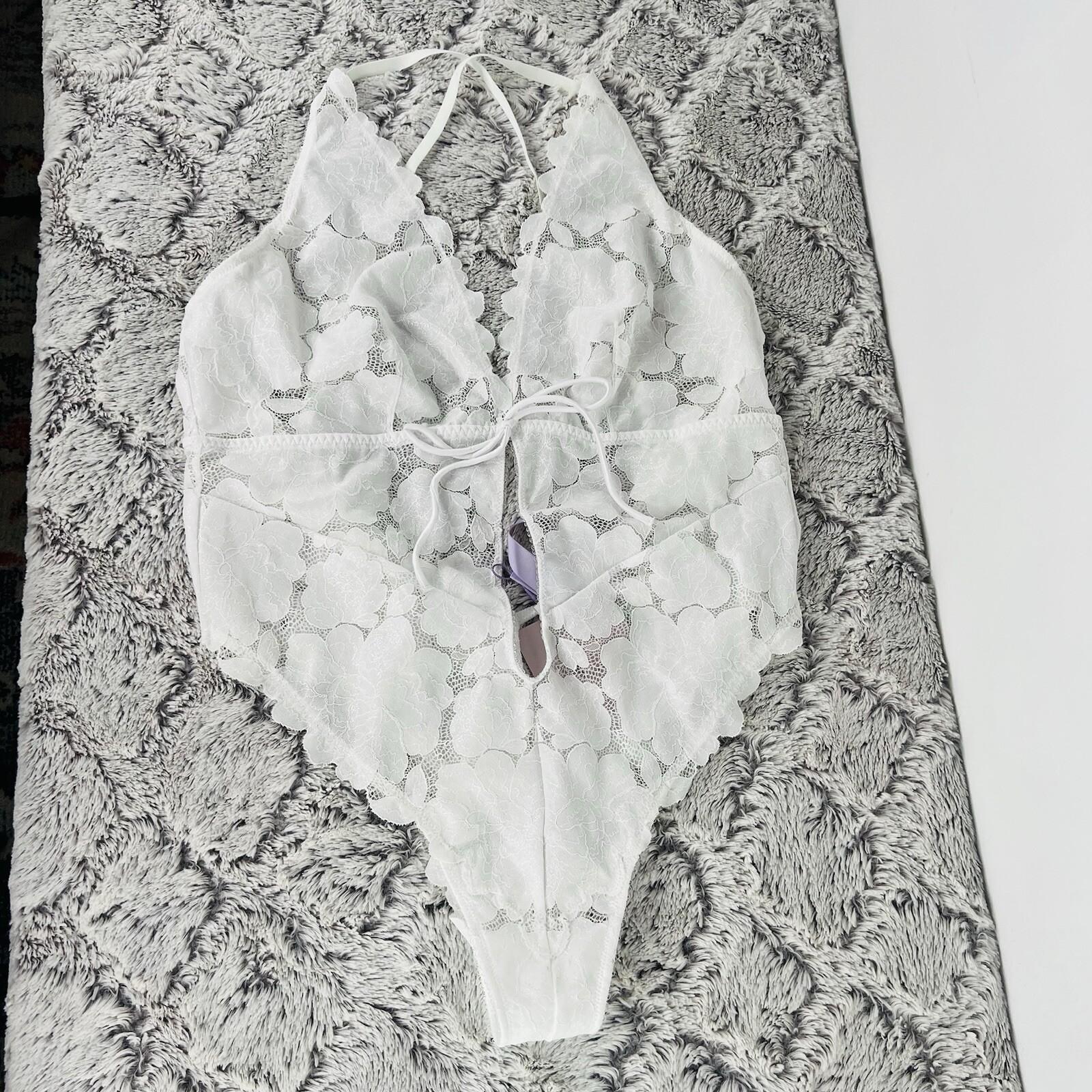 Savage Fenty Bodysuit Size 1X White Teddy Lingerie Sexy Sheer Mesh Lace New