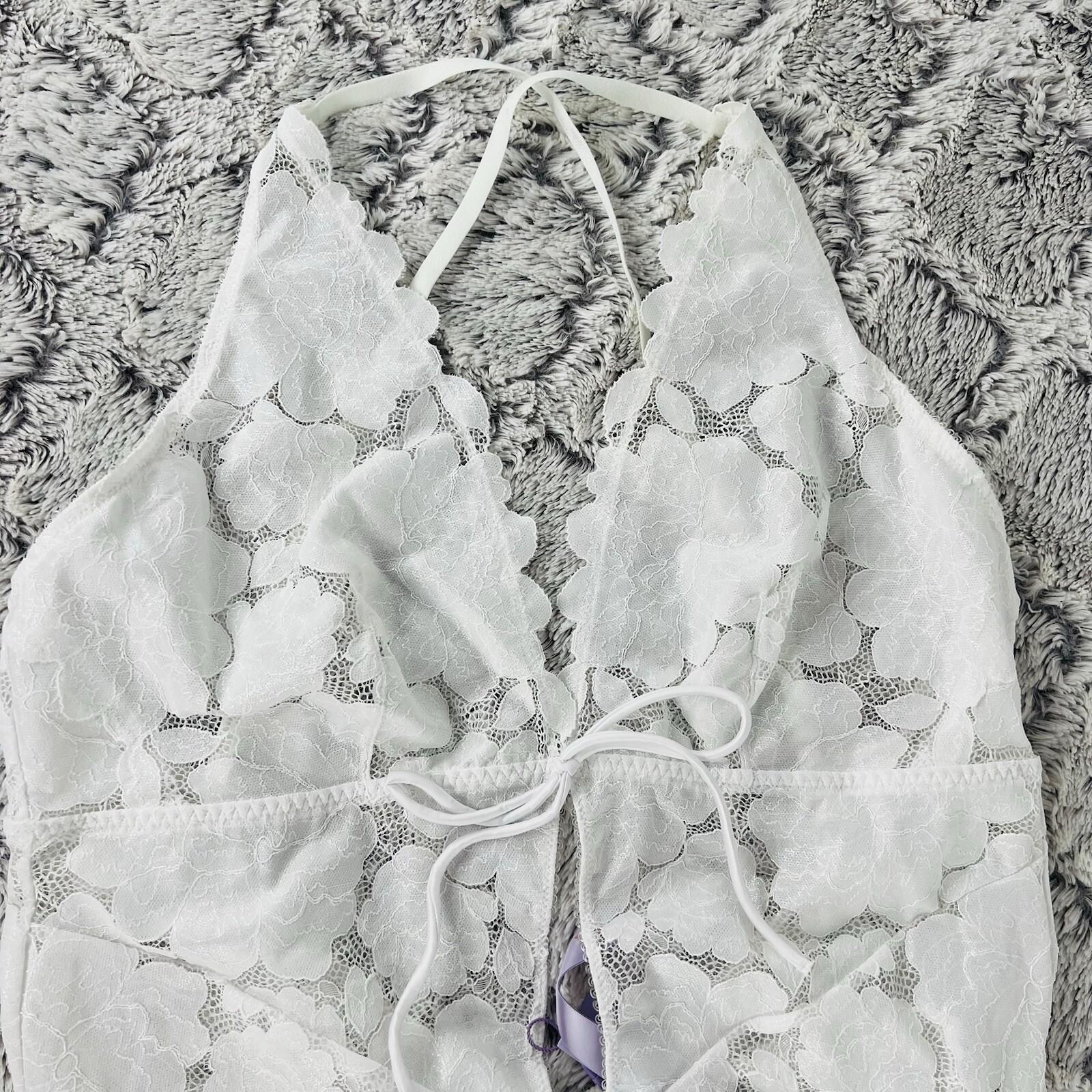 Savage Fenty Bodysuit Size 1X White Teddy Lingerie Sexy Sheer Mesh Lace New
